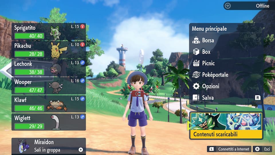 Gameplay Screenshot, menu screen